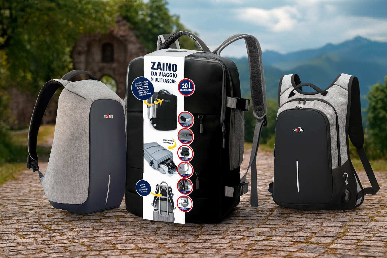 Zaini progettati per accompagnarti ovunque, con stile e sicurezza